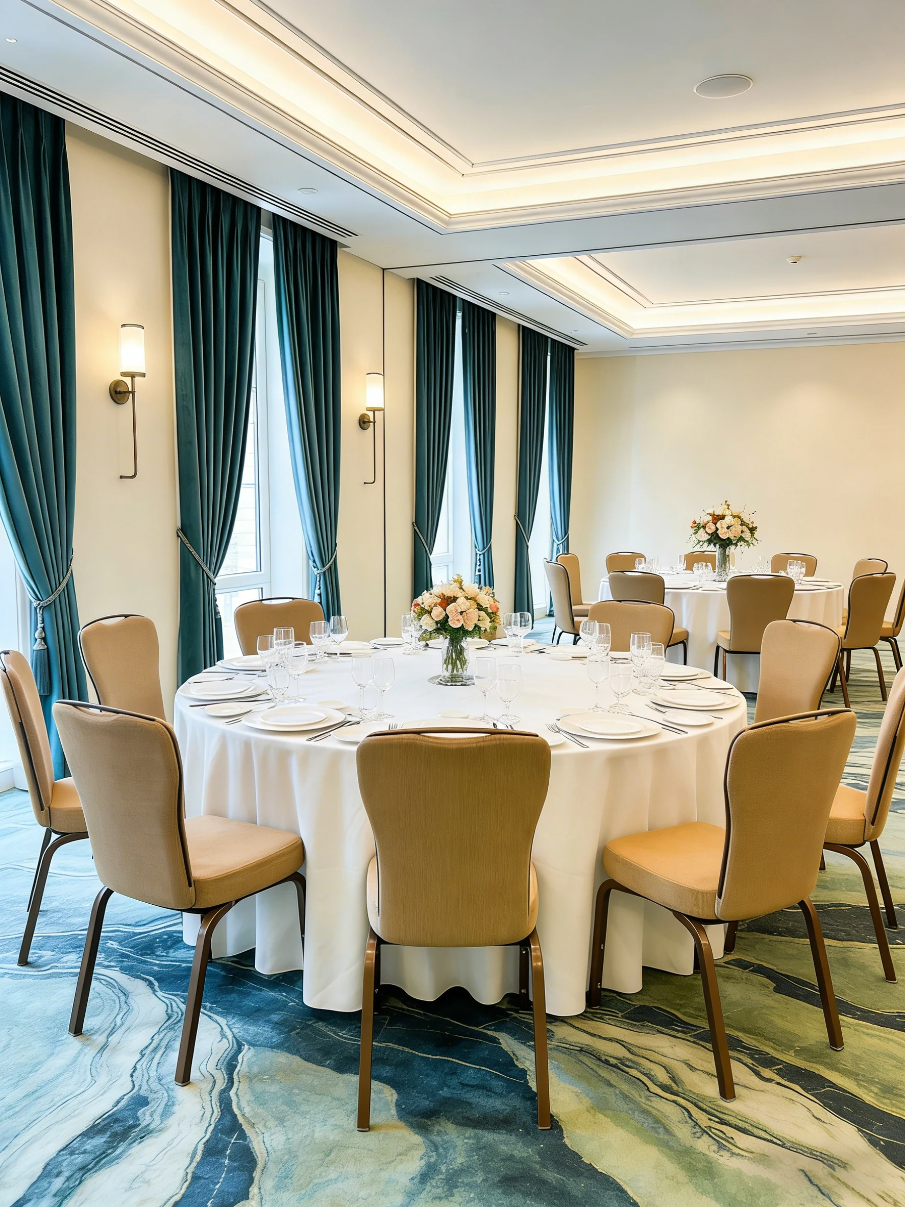 Hotel Banquet Chair with Upholstered Curved-Back Details for Ballrooms and Banquet Halls application scene