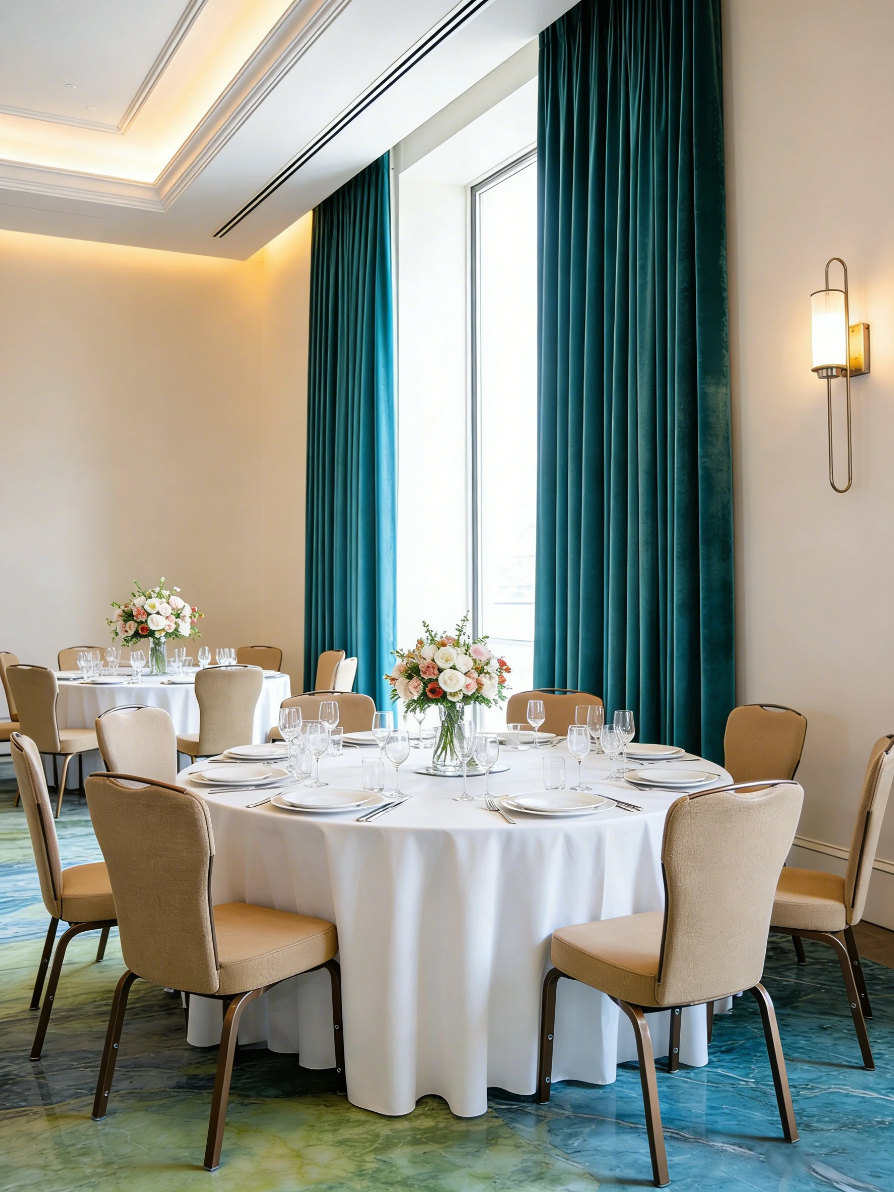 Hotel Banquet Chair with Upholstered Curved-Back Details for Ballrooms and Banquet Halls application scene