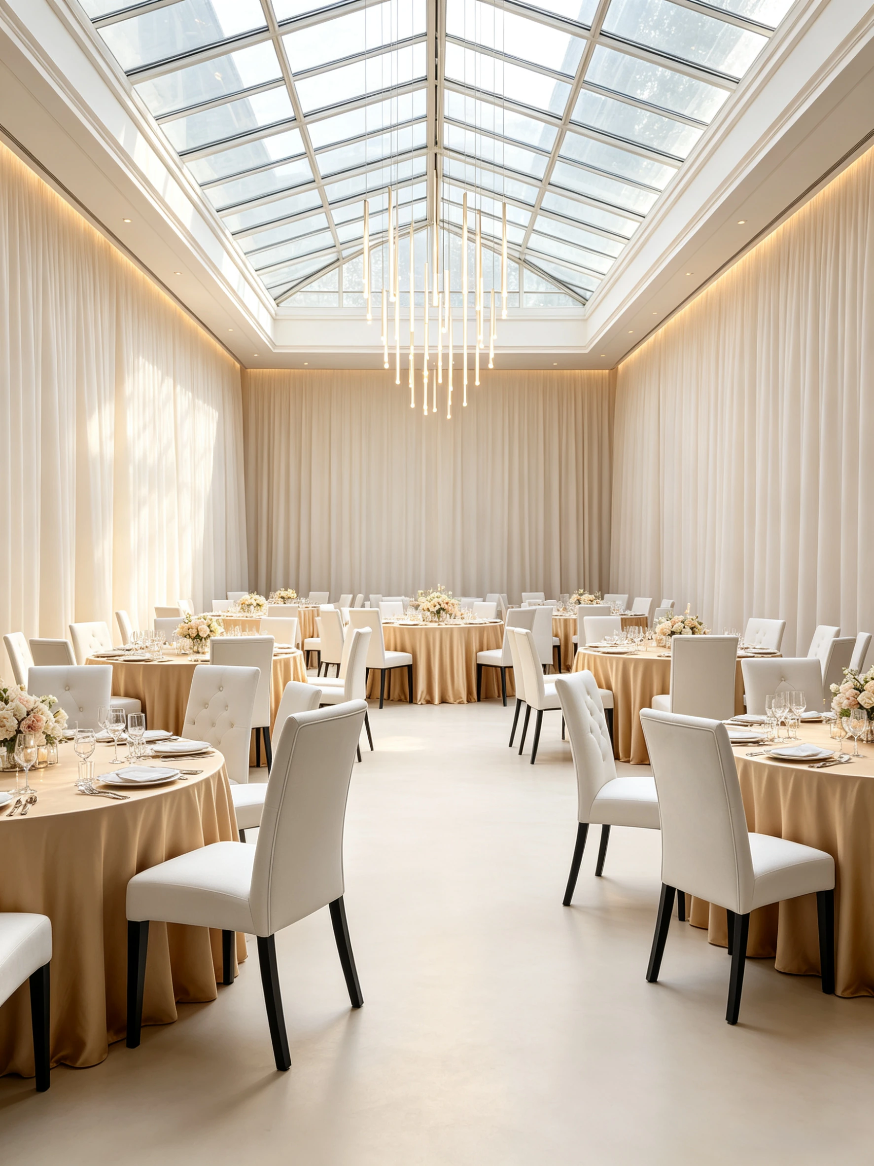 Button-Tufted Wood-Look Metal Banquet Chair application scene