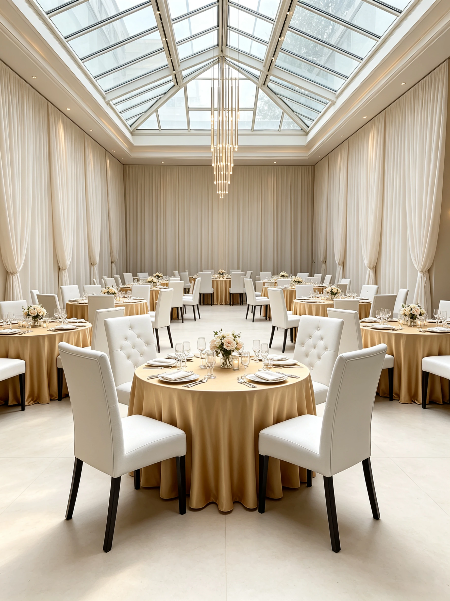 Button-Tufted Wood-Look Metal Banquet Chair application scene