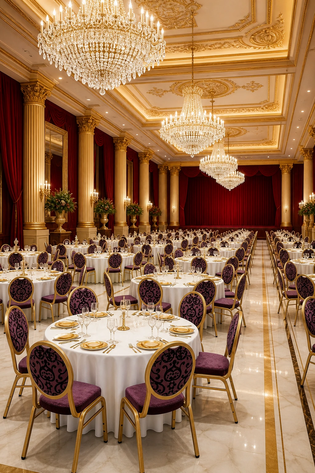 Oval-Back Gold Banquet Chair application scene