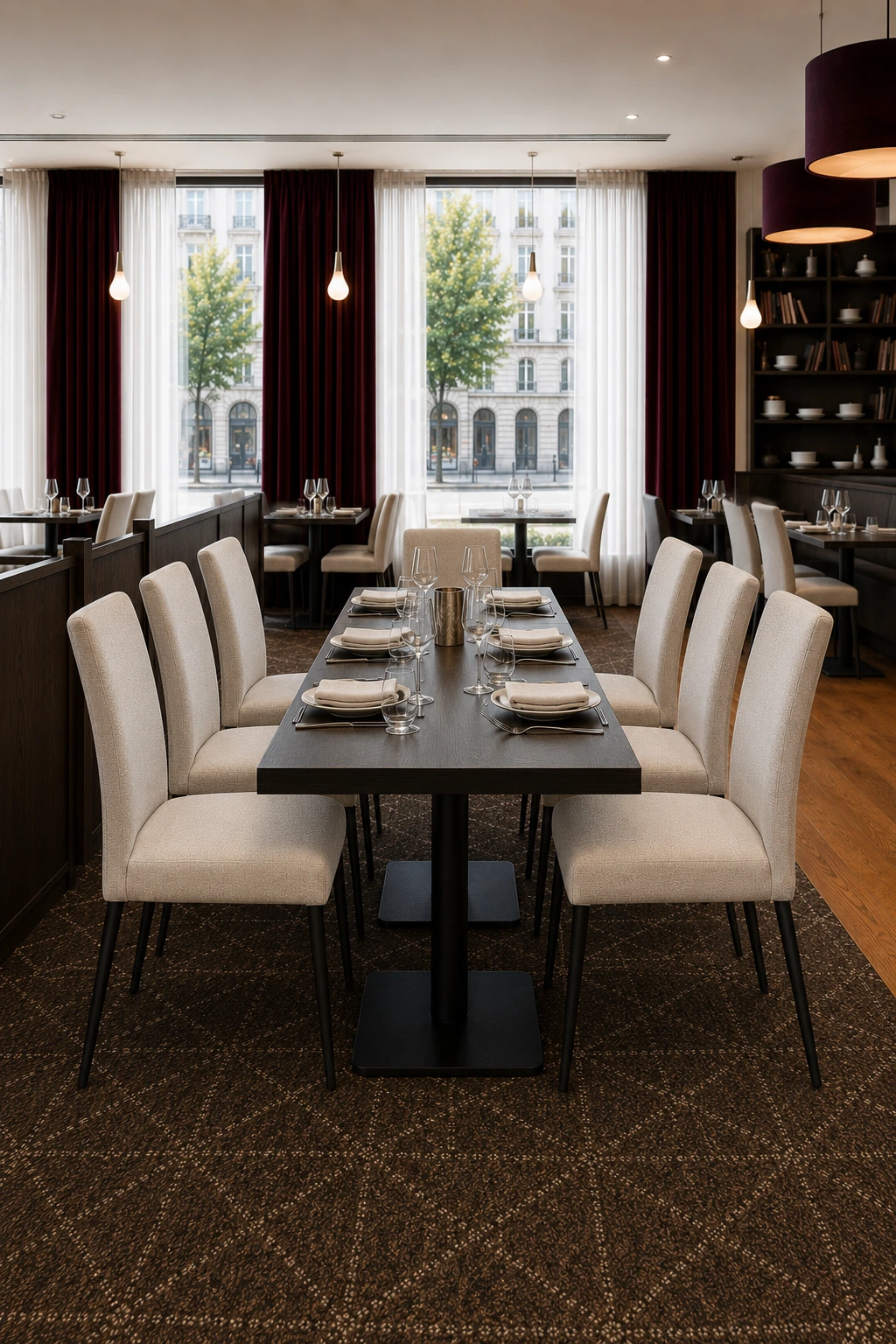 Hotel Banquet Chair with Upholstered High-Back Details for Ballrooms and Banquet Halls application scene