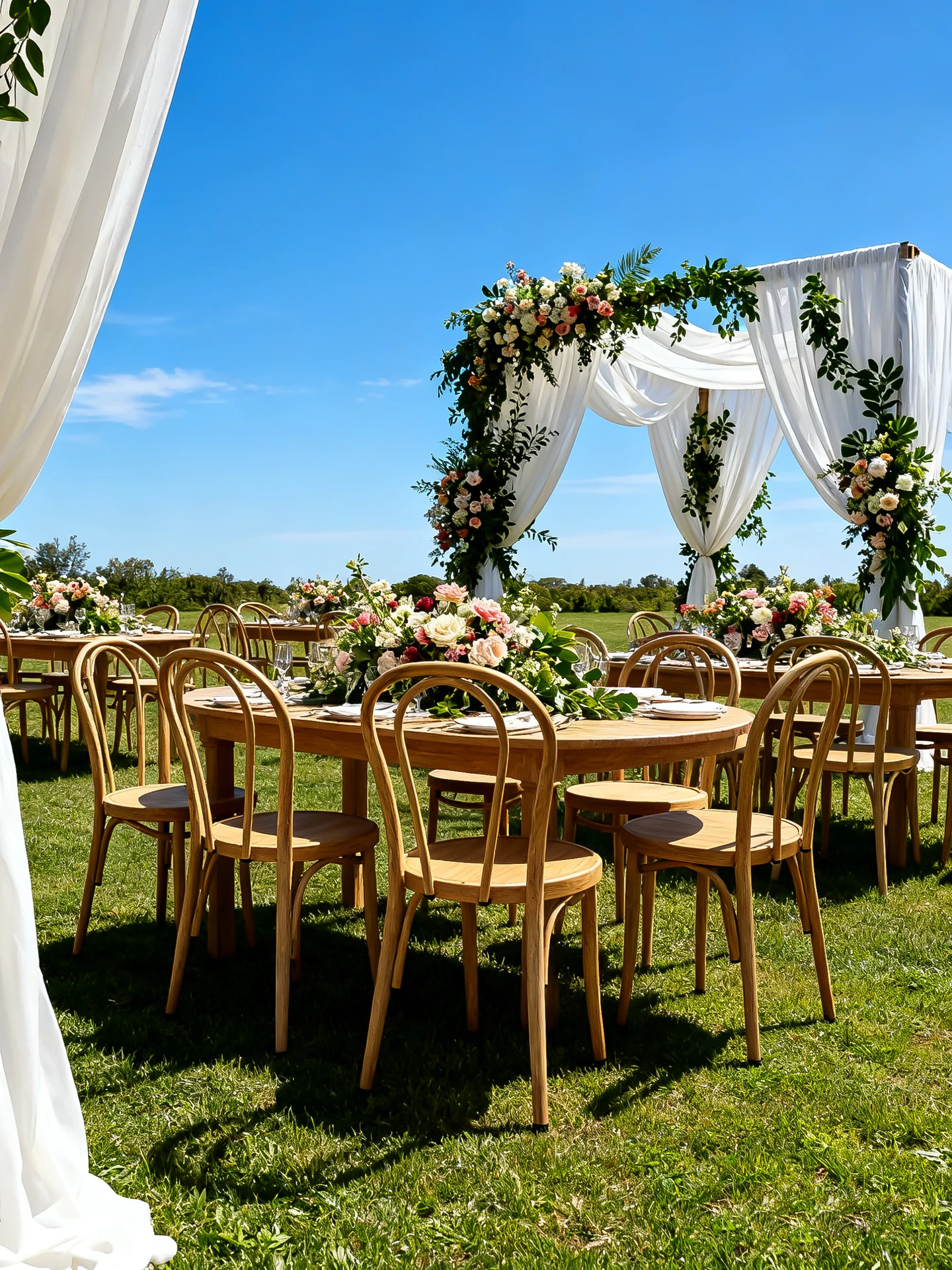 Wood-Look Metal Outdoor Dining Chair application scene