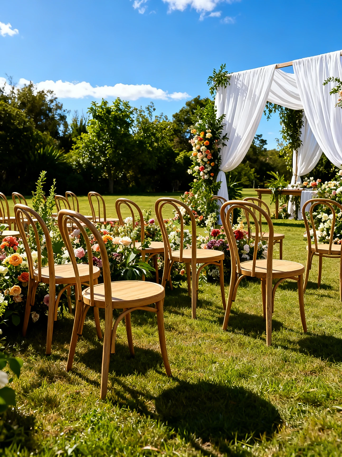 Wood-Look Metal Outdoor Dining Chair application scene