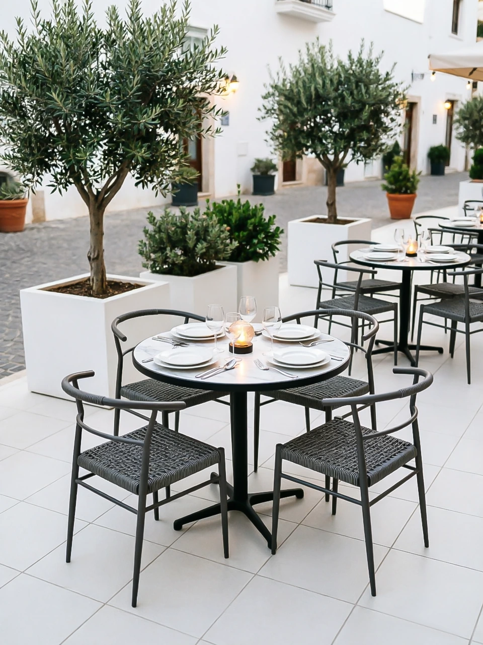 Metal-Frame Outdoor Dining Chair application scene
