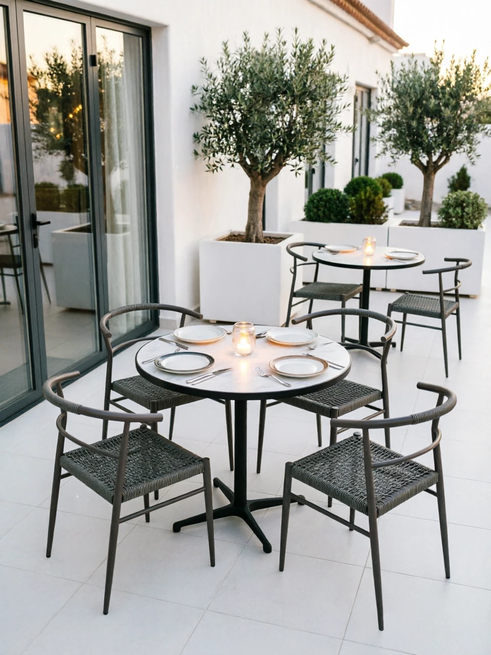 Metal-Frame Outdoor Dining Chair application scene