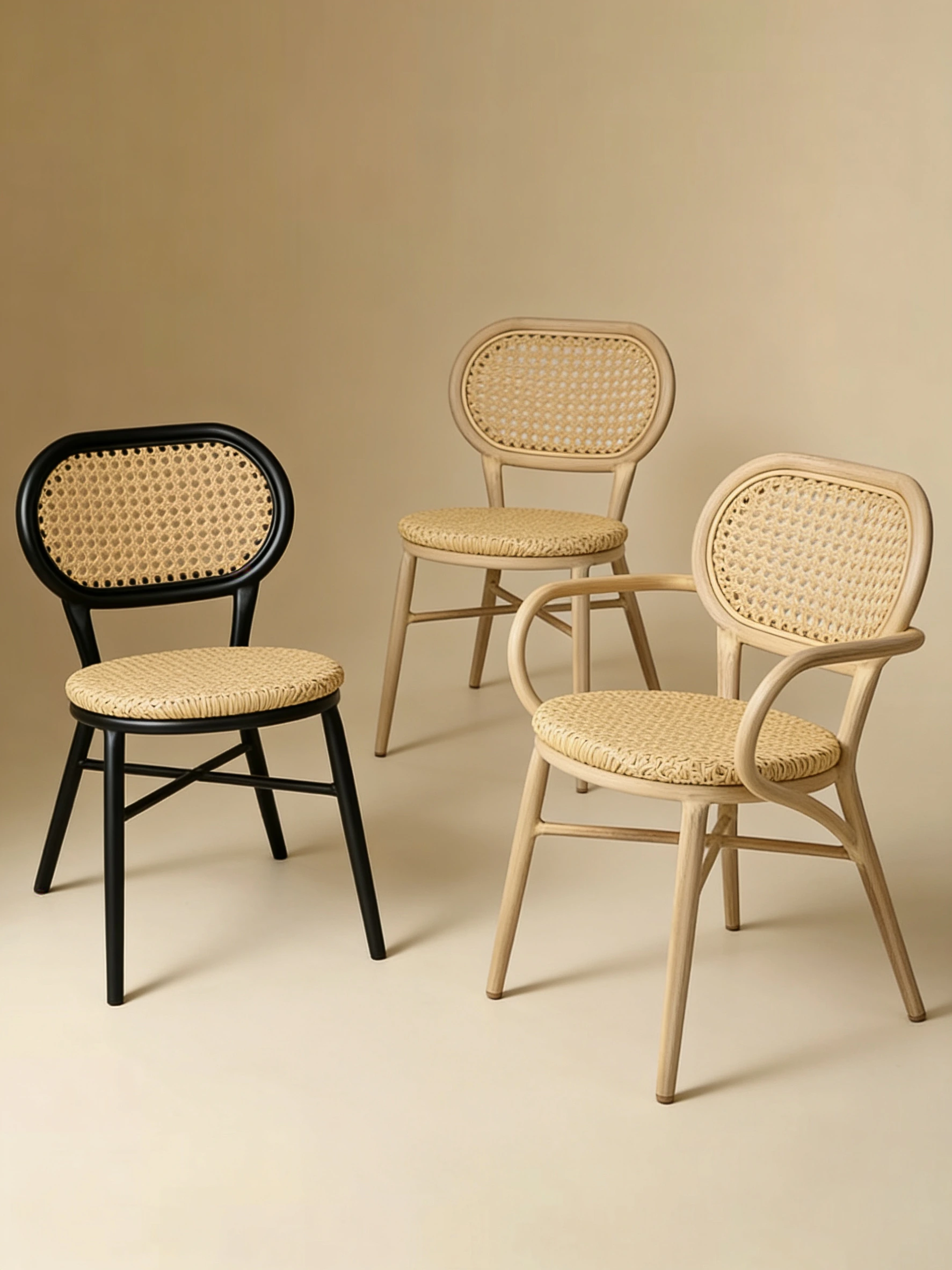 Cane-Back Stackable Outdoor Dining Chair application scene