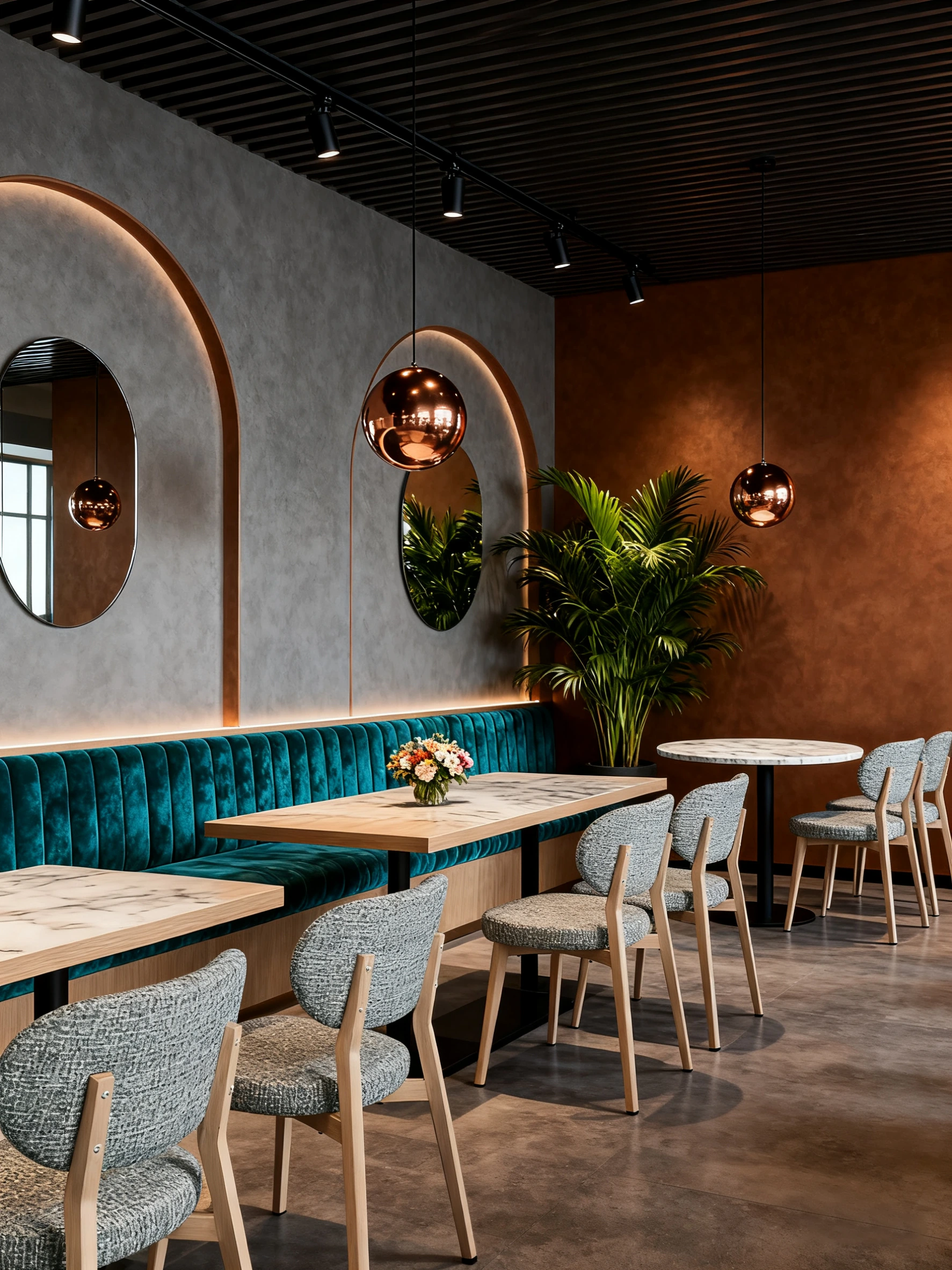 Wood-Look Metal Commercial Restaurant Chair for Cafes application scene