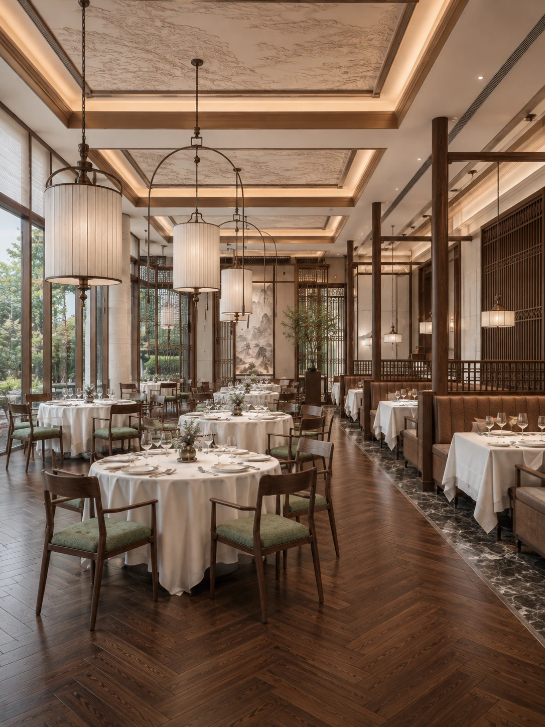 Wood-Look Metal Commercial Dining Armchair for Restaurants application scene