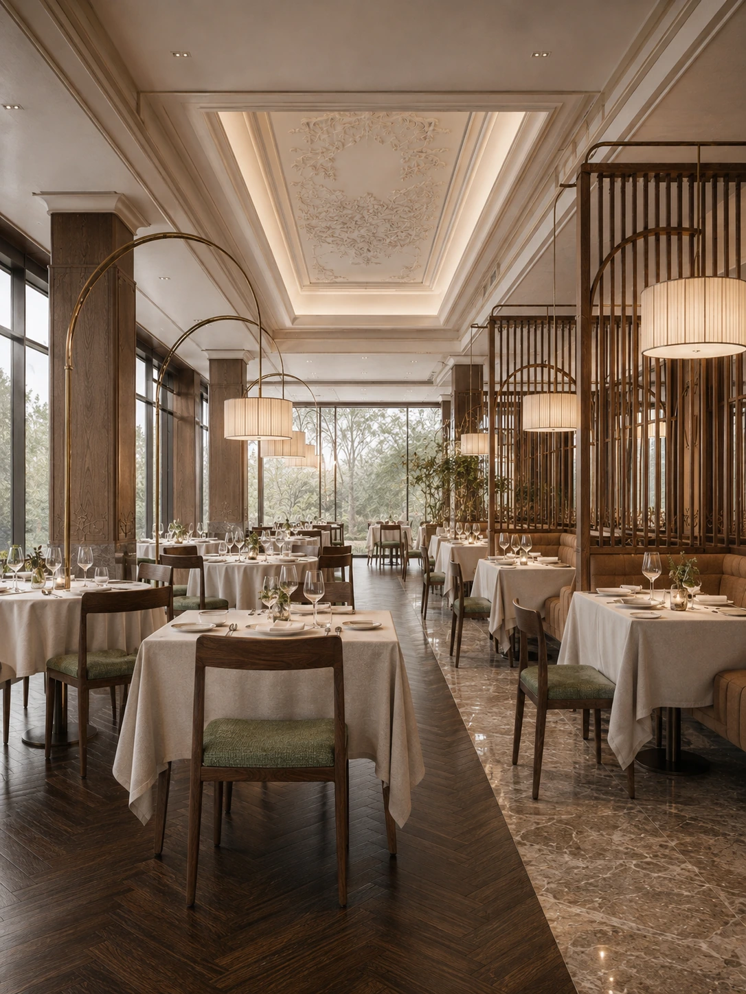 Wood-Look Metal Commercial Dining Armchair for Restaurants application scene