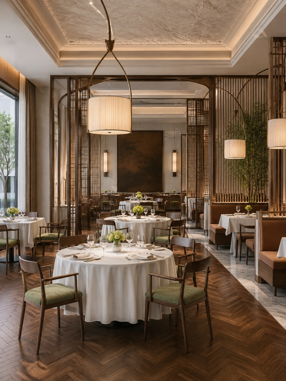 Wood-Look Metal Commercial Dining Armchair for Restaurants application scene