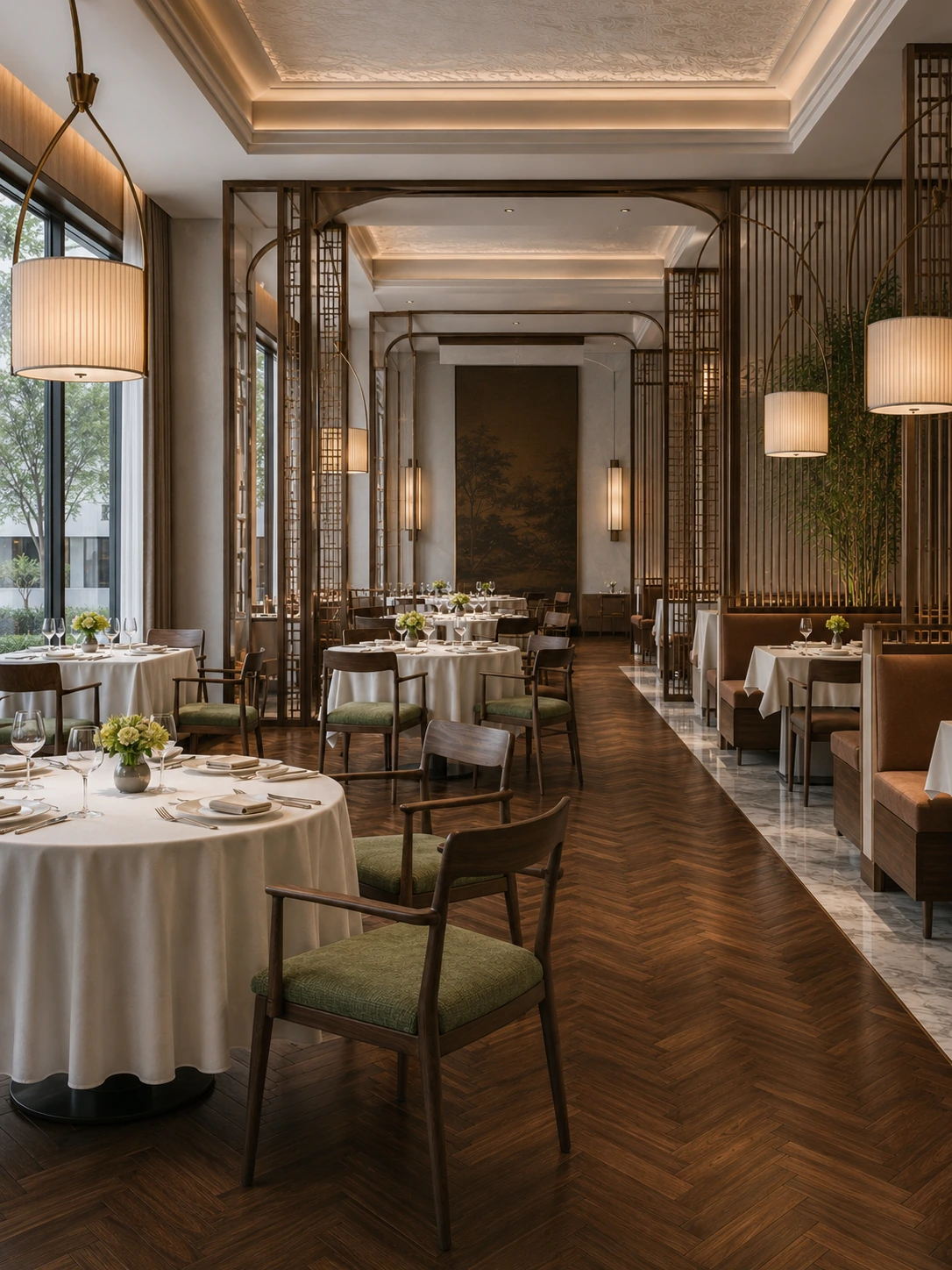 Wood-Look Metal Commercial Dining Armchair for Restaurants application scene