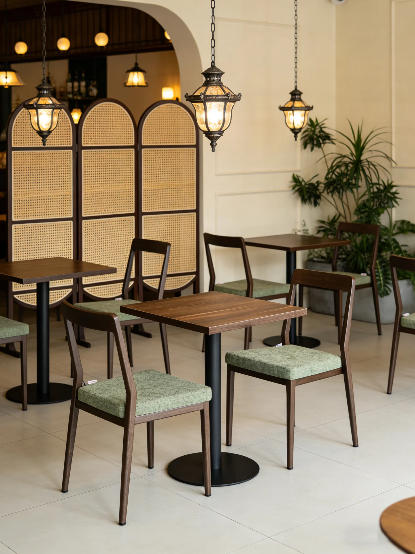Open-Back Upholstered Commercial Restaurant Chair for Restaurants application scene
