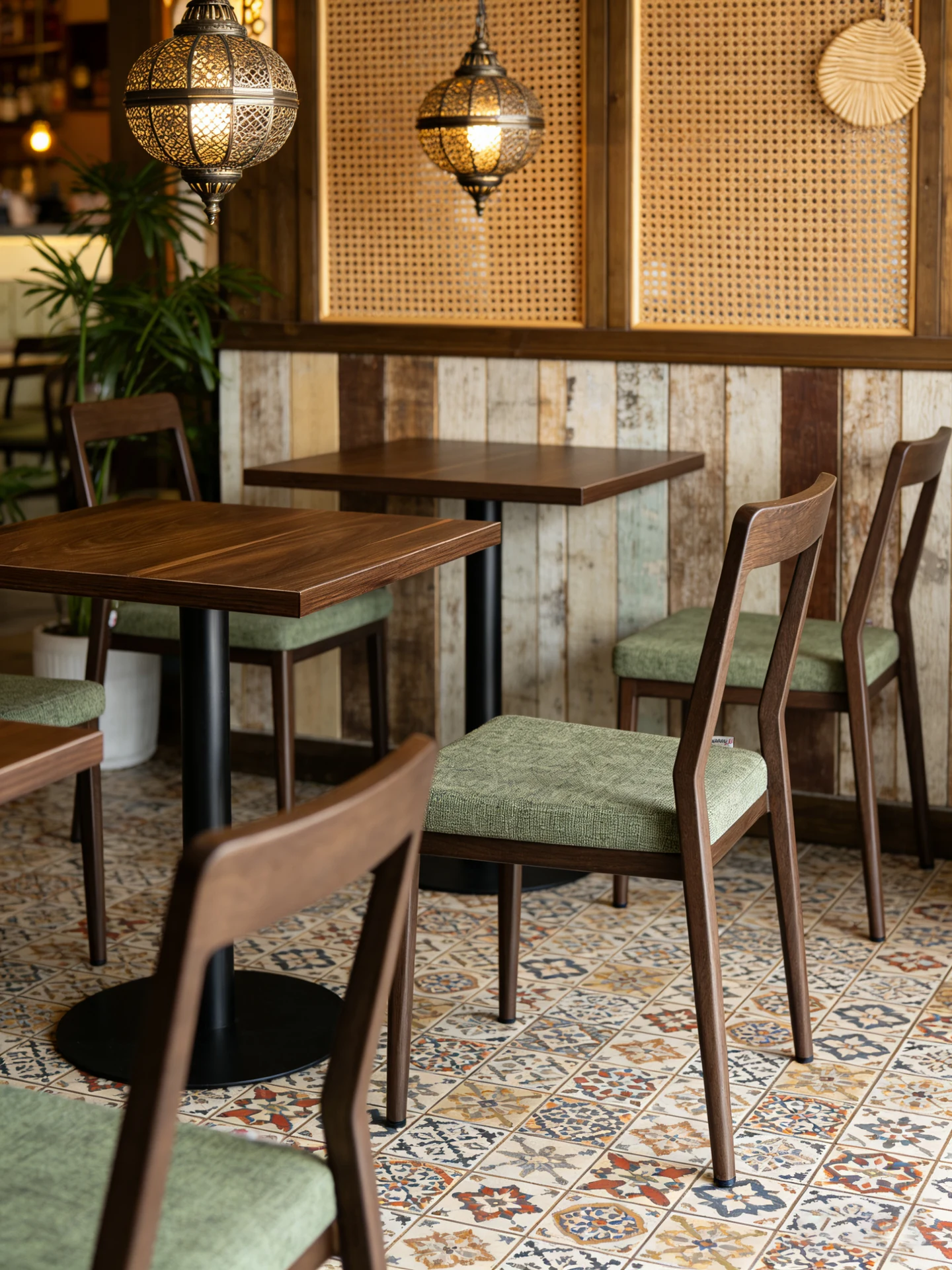 Open-Back Upholstered Commercial Restaurant Chair for Restaurants application scene