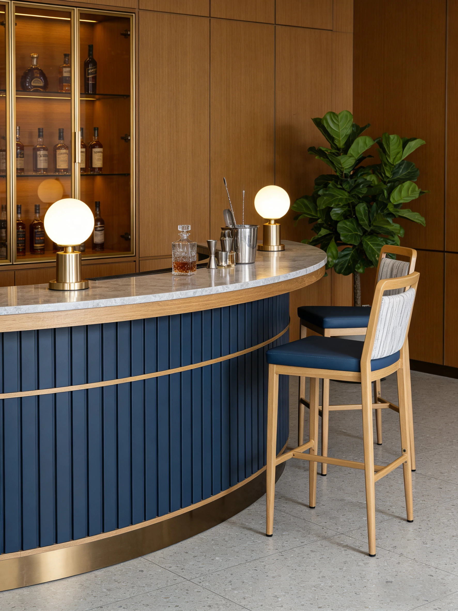 Wood-Look Metal Commercial Barstool application scene