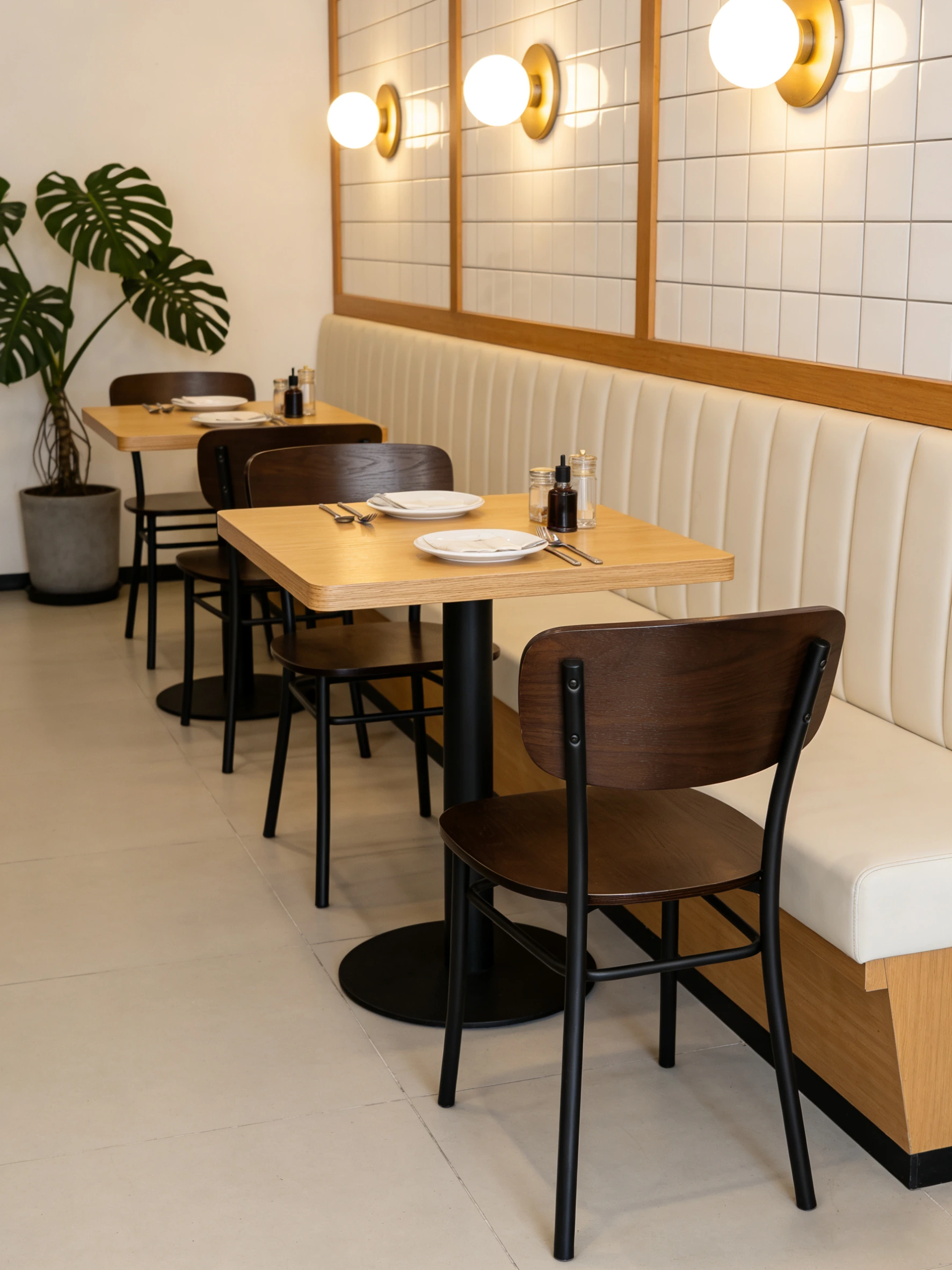 Wood-Look Metal Wood-Grain Metal Commercial Restaurant Chair application scene