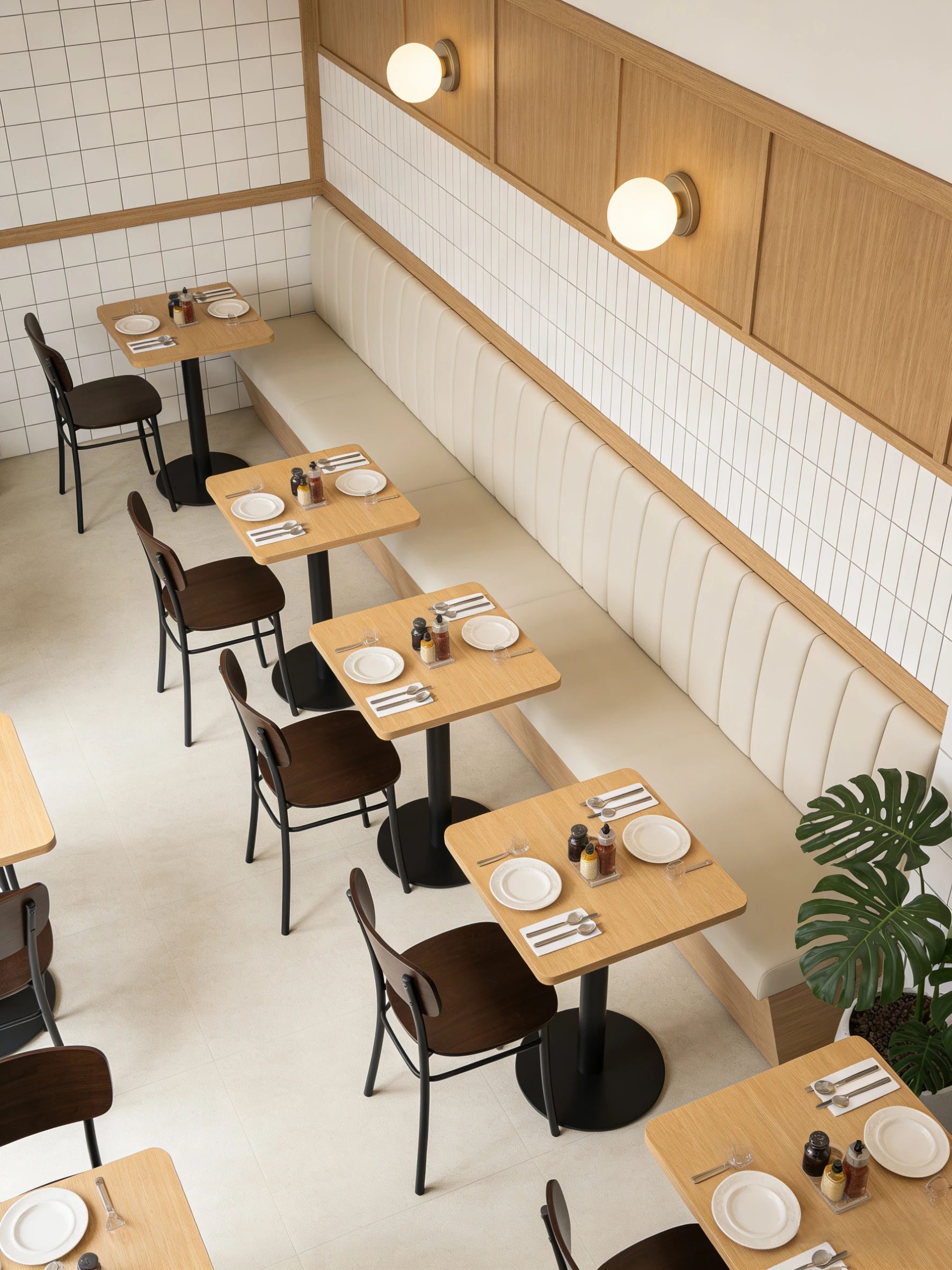 Wood-Look Metal Wood-Grain Metal Commercial Restaurant Chair application scene
