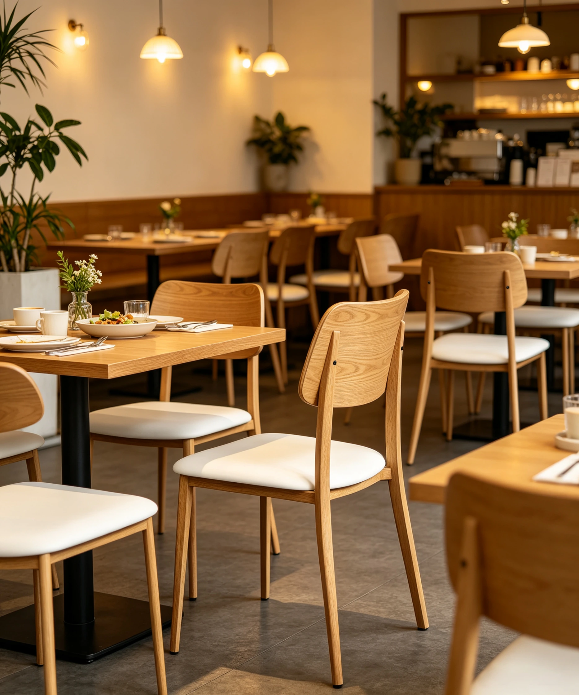 Easy-Clean PU Easy-Clean Commercial Restaurant Chair for Cafes application scene