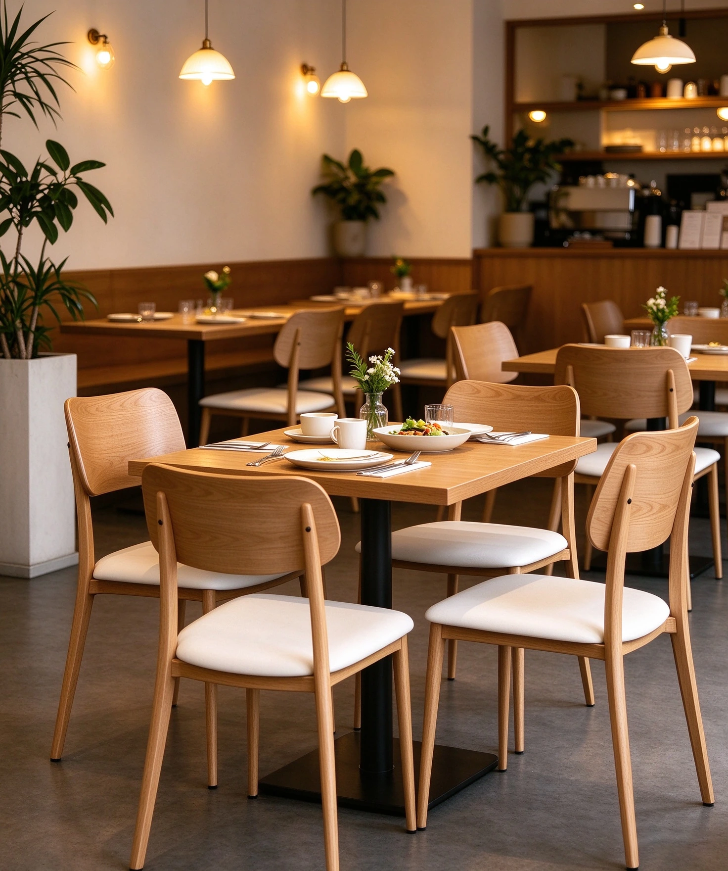 Easy-Clean PU Easy-Clean Commercial Restaurant Chair for Cafes application scene