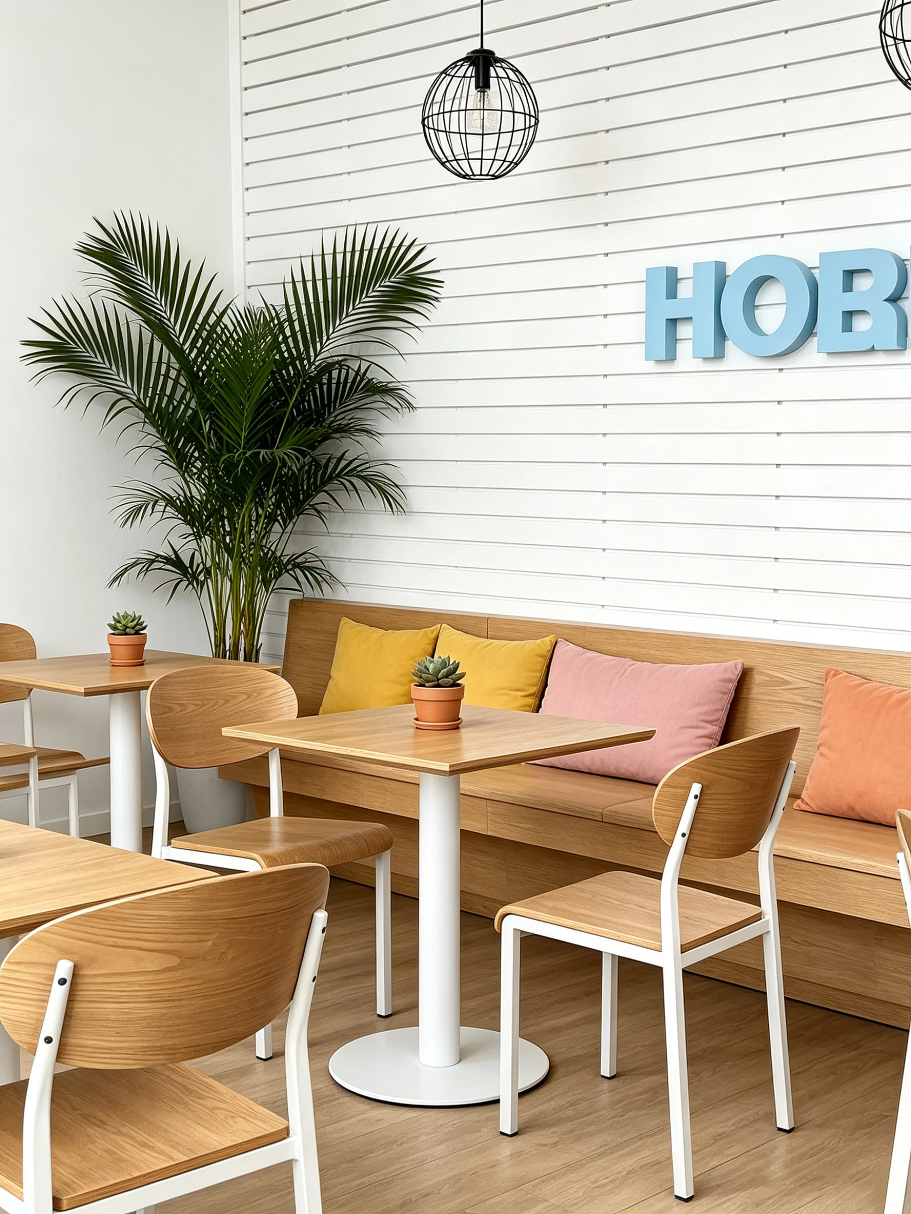 Stackable Wood-Look Metal Commercial Restaurant Chair for Hospitality Projects application scene