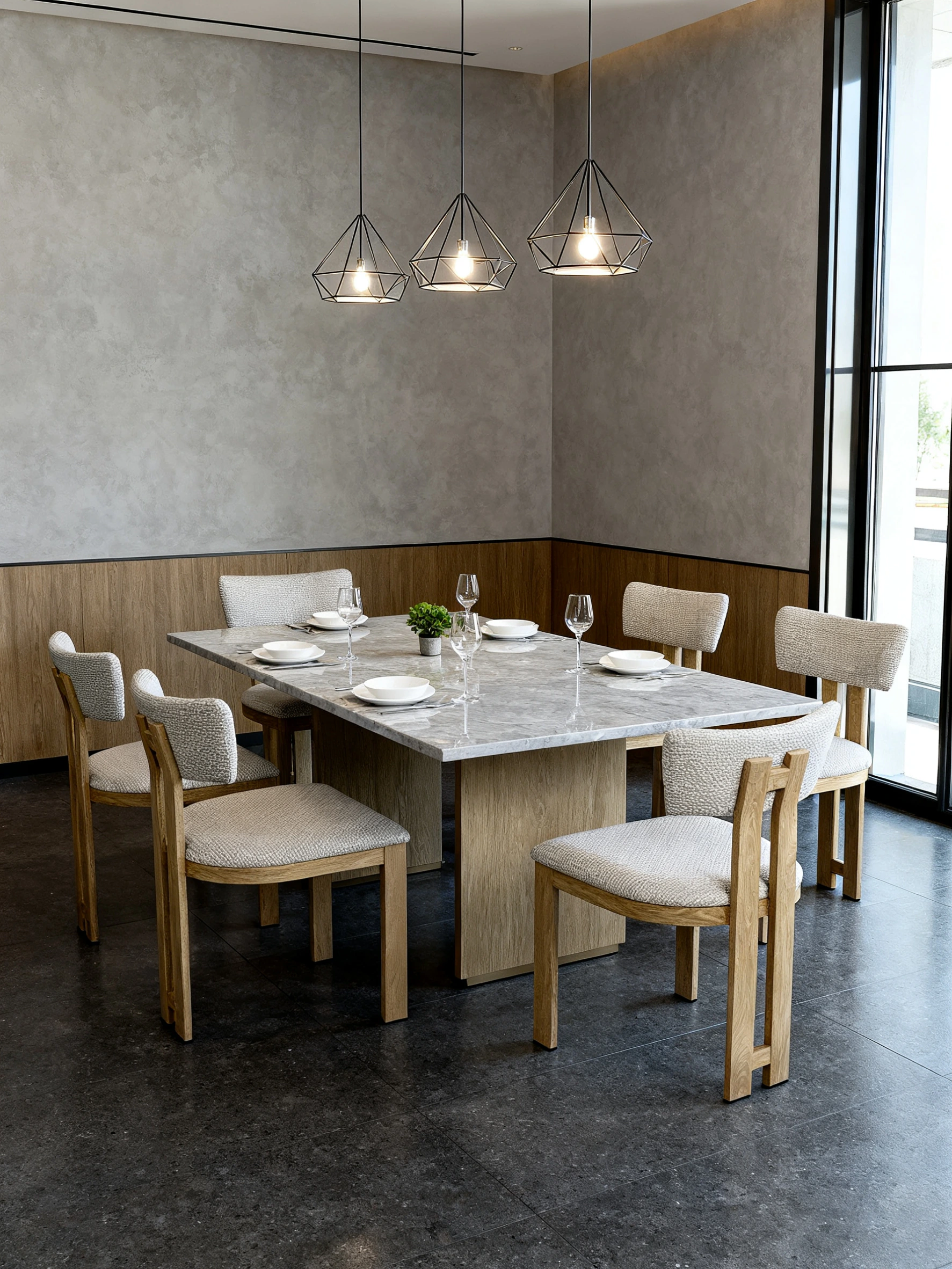 Wood-Look Metal Commercial Restaurant Chair for Hotel Dining application scene