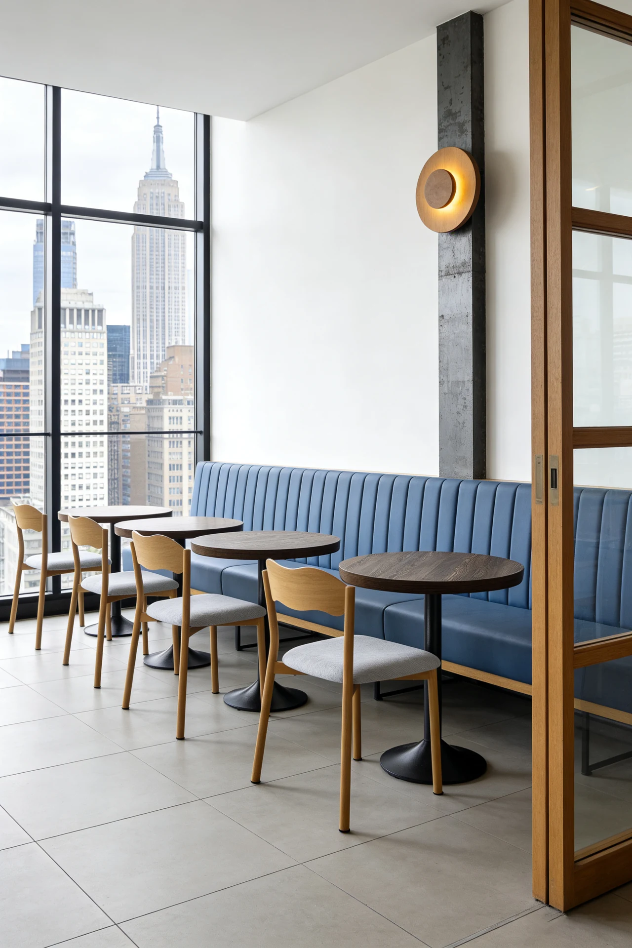Wave-Back Wood-Look Metal Commercial Restaurant Chair application scene