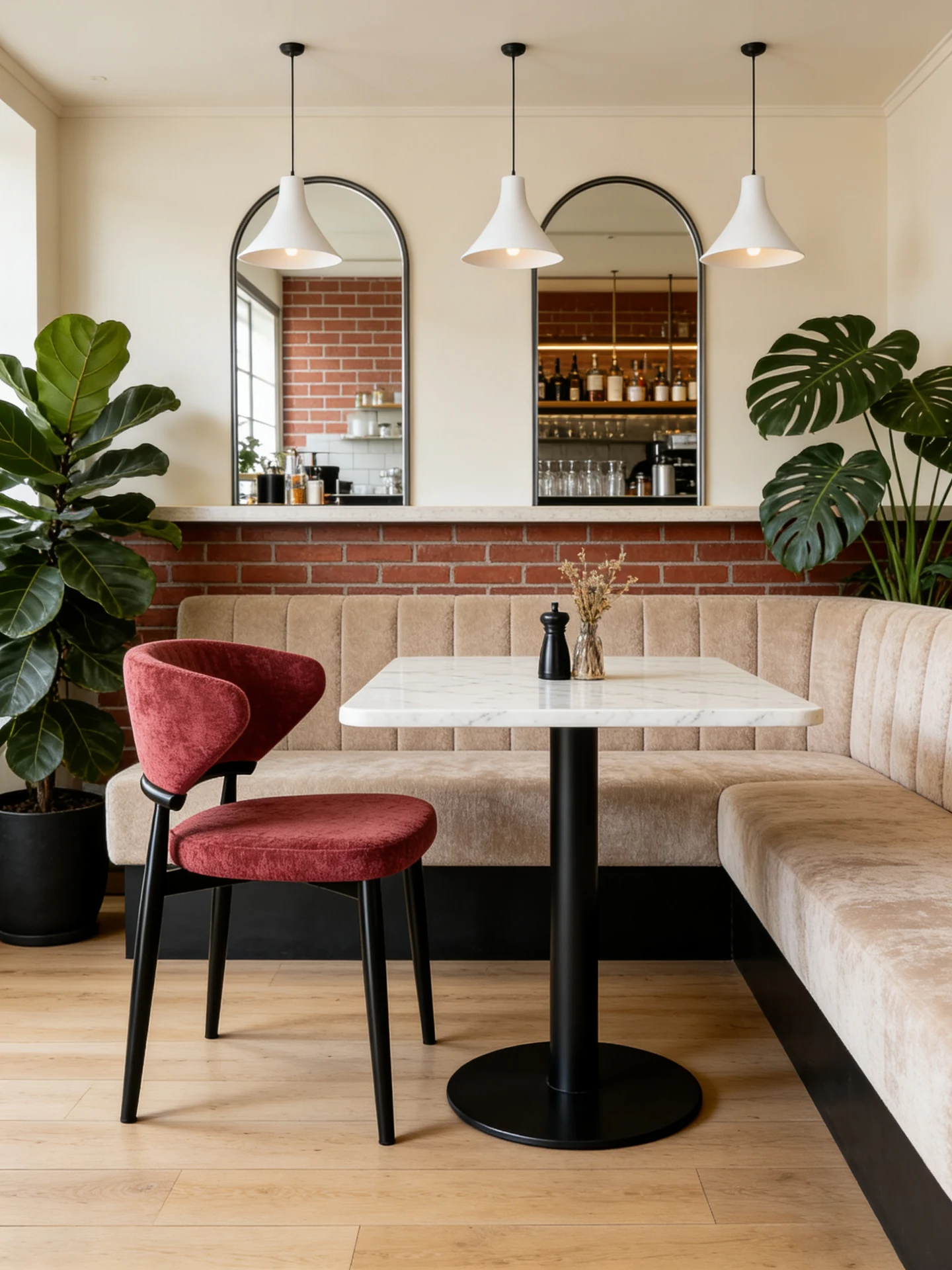 Curved-Back Commercial Restaurant Chair application scene