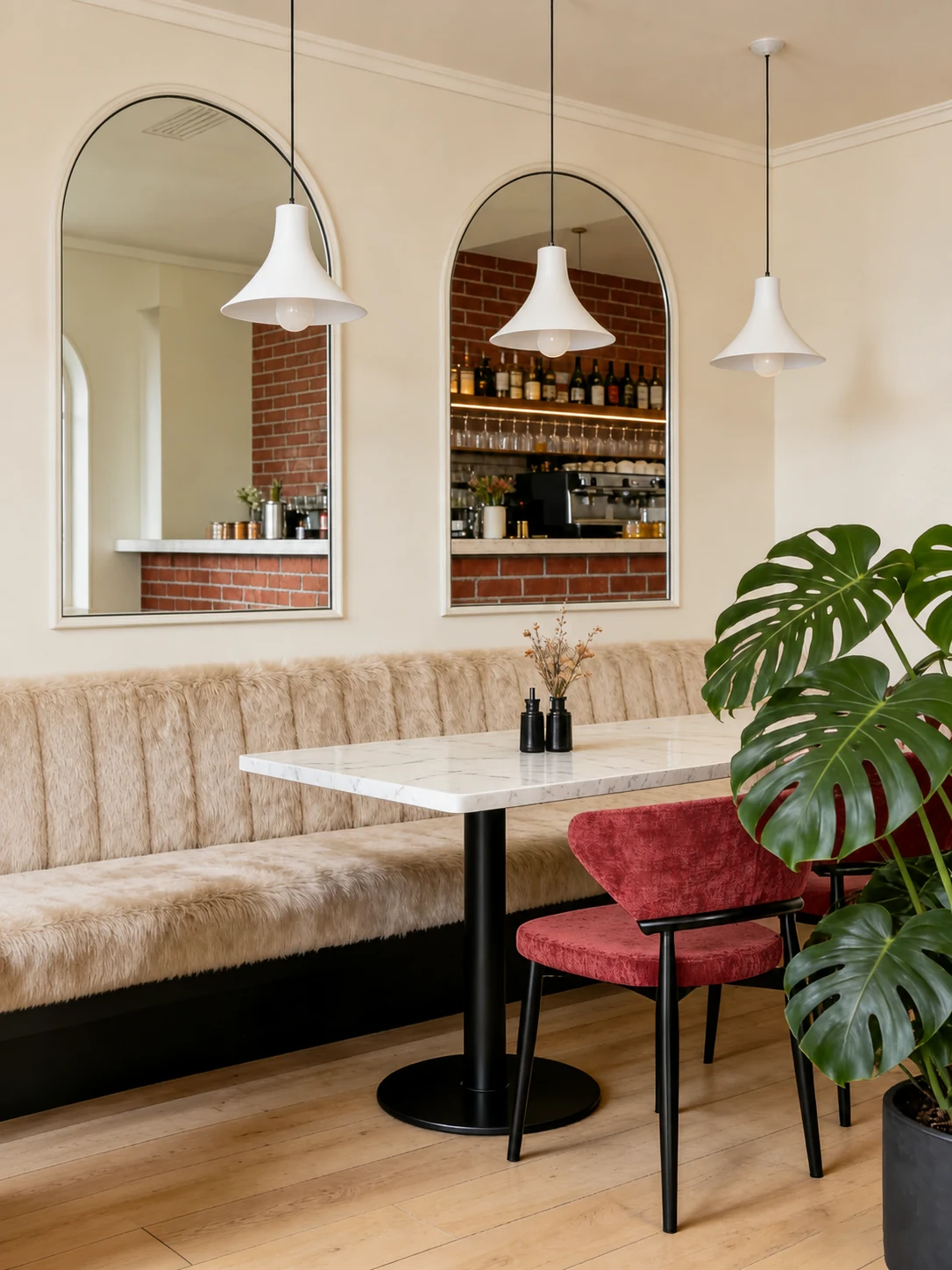 Curved-Back Commercial Restaurant Chair application scene