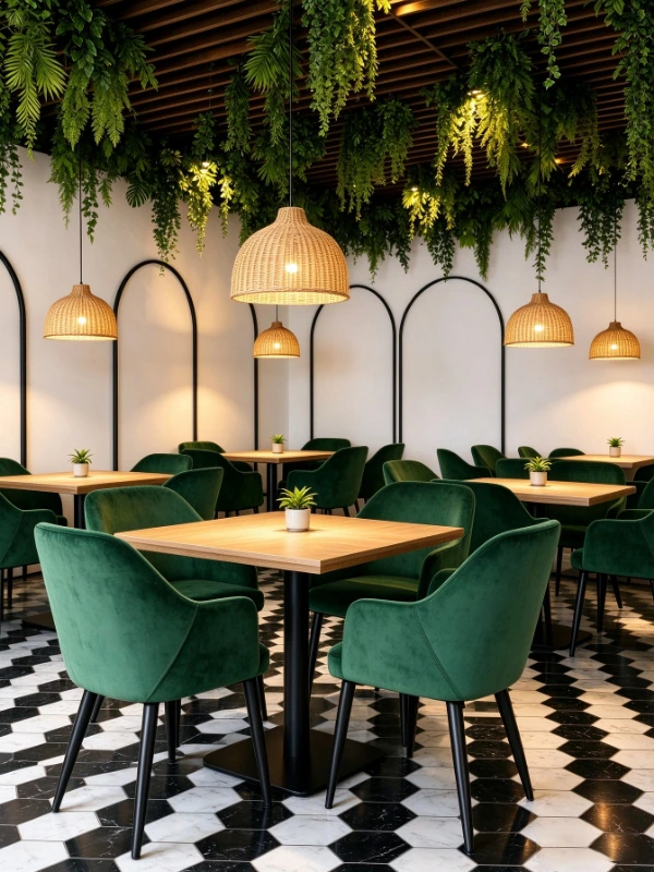 Upholstered Commercial Restaurant Chair for Cafes application scene