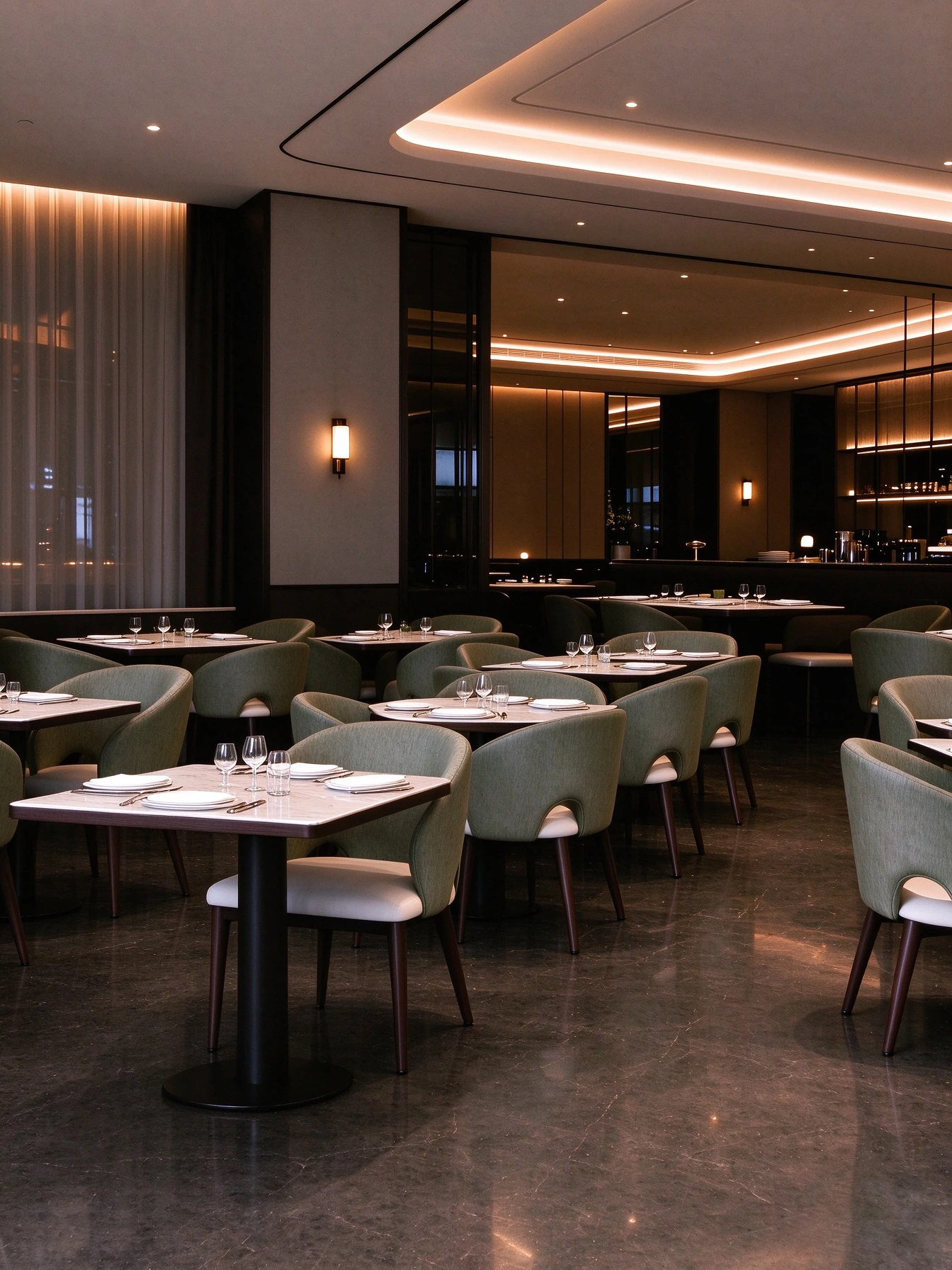 Open-Back Upholstered Commercial Restaurant Chair for Cafes application scene