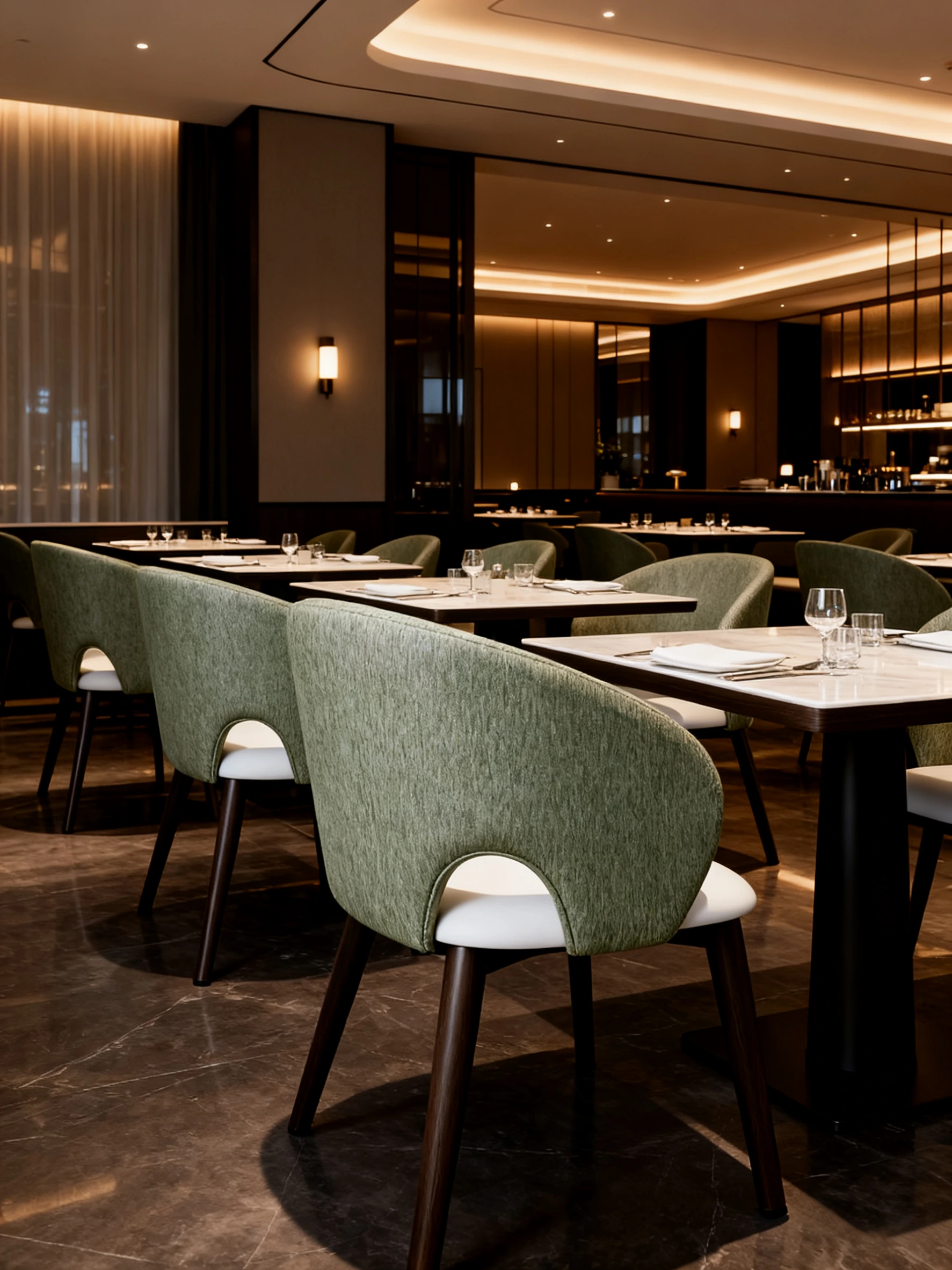 Open-Back Upholstered Commercial Restaurant Chair for Cafes application scene