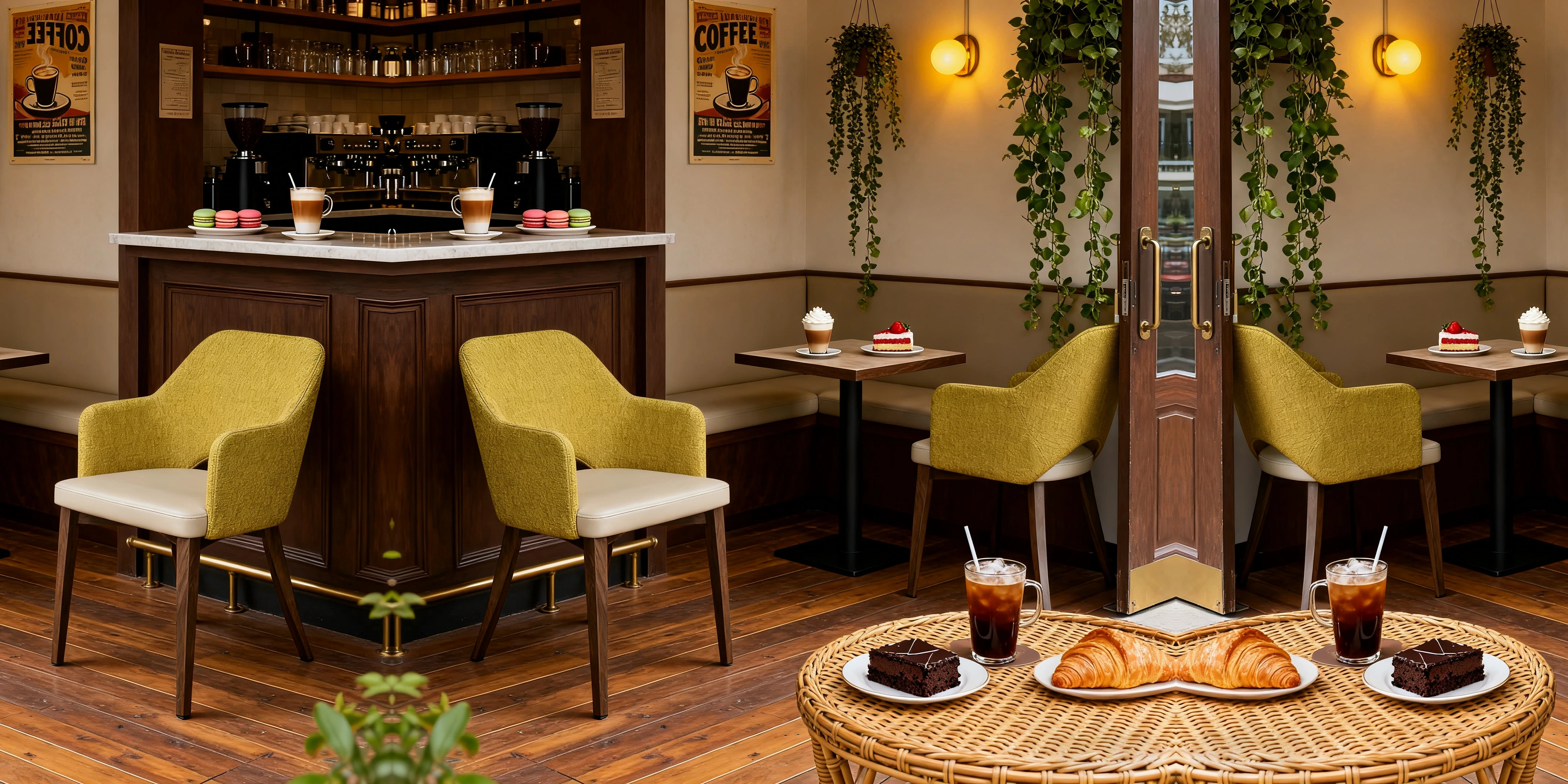Curved Upholstered Cafe Chair application scene