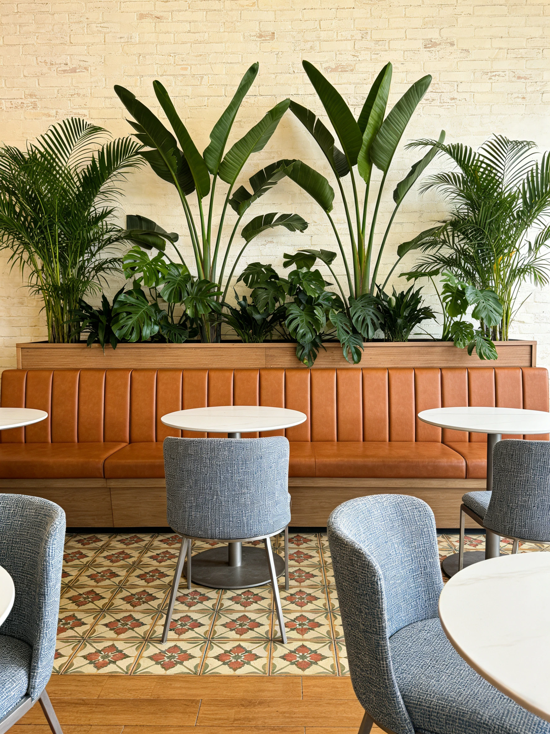 High-Back Upholstered Commercial Restaurant Chair for Cafes application scene