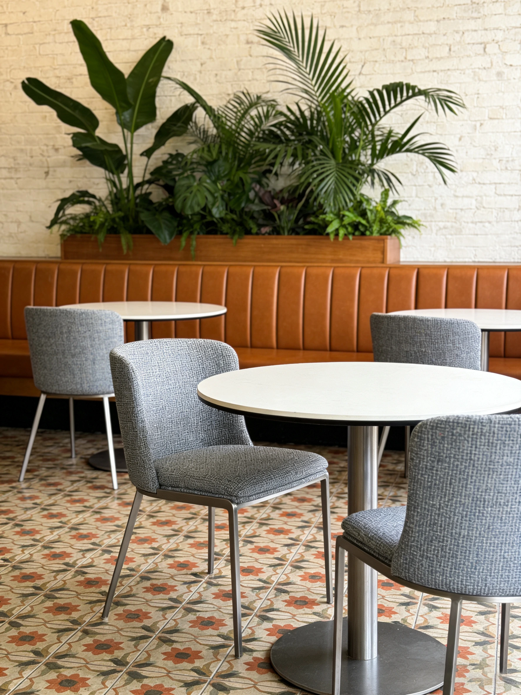 High-Back Upholstered Commercial Restaurant Chair for Cafes application scene