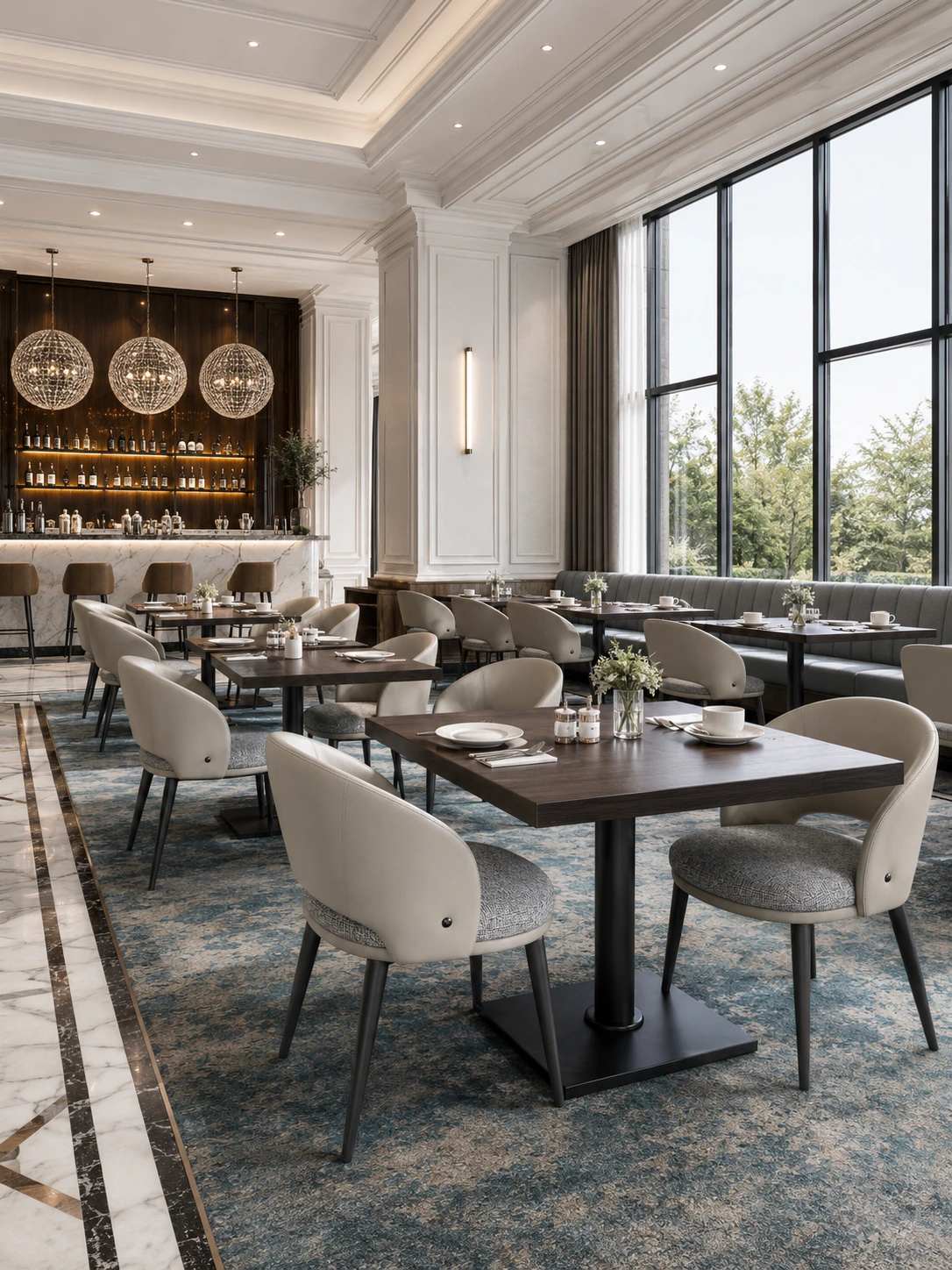 Open-Back Easy-Clean PU Commercial Restaurant Chair application scene