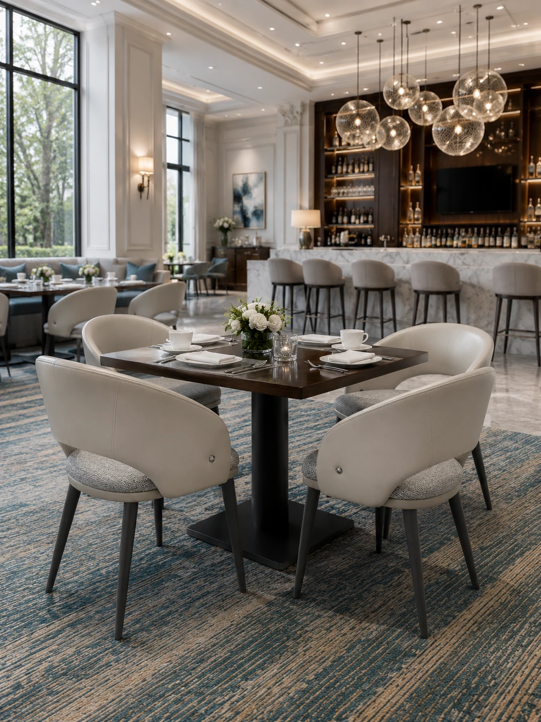 Open-Back Easy-Clean PU Commercial Restaurant Chair application scene