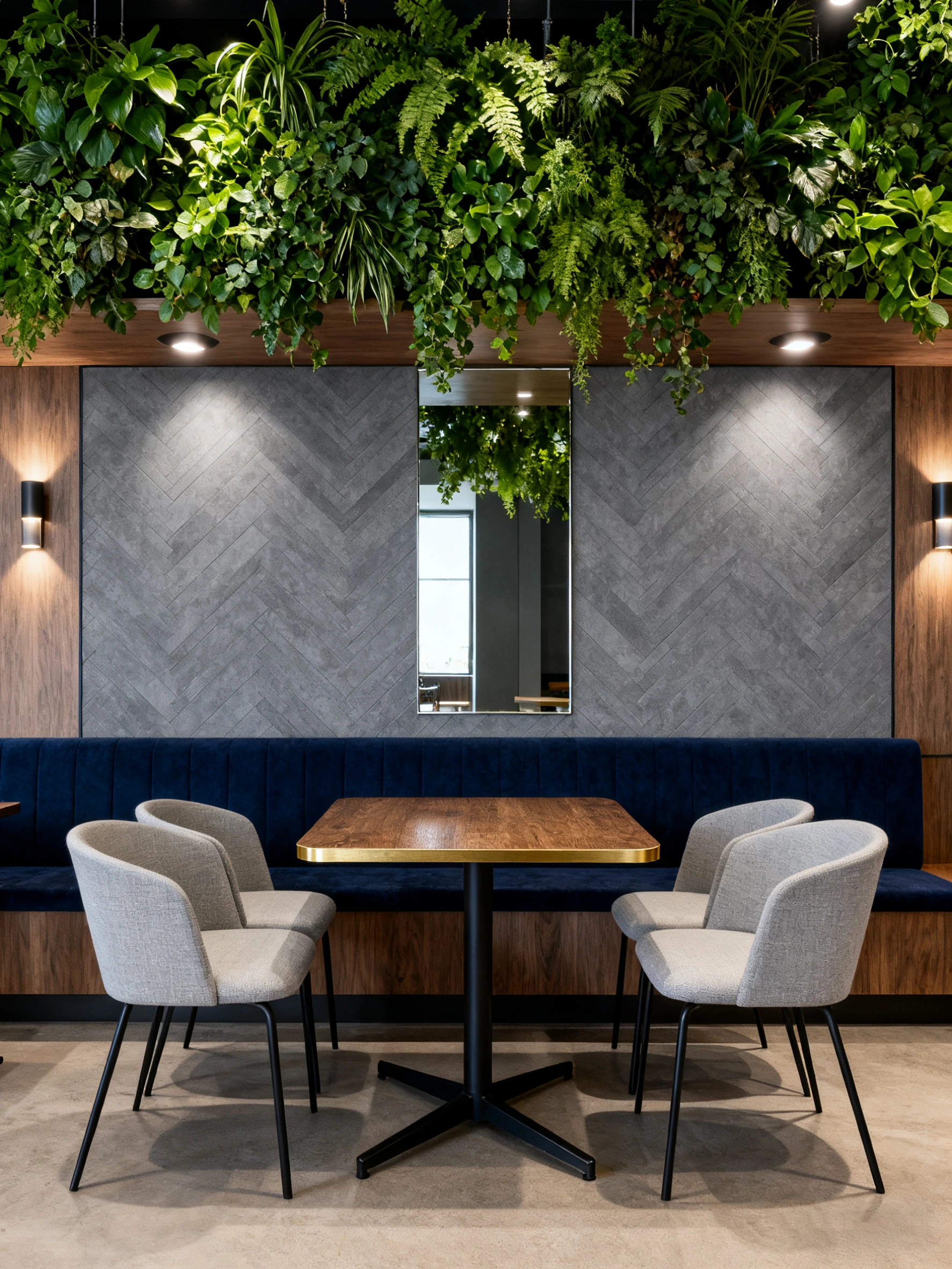 Cross-Base Wood-Grain Restaurant Table application scene