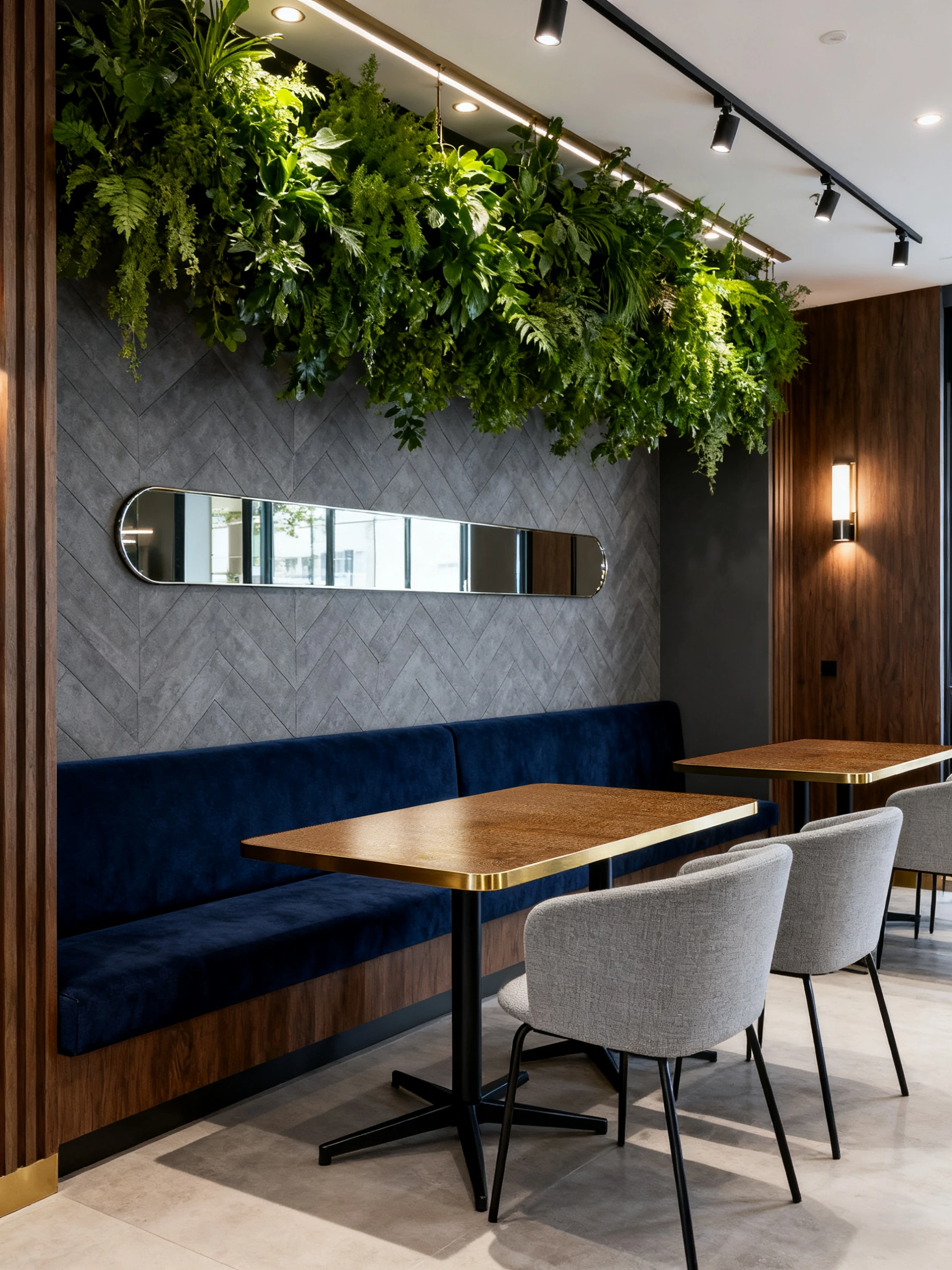 Cross-Base Wood-Grain Restaurant Table application scene