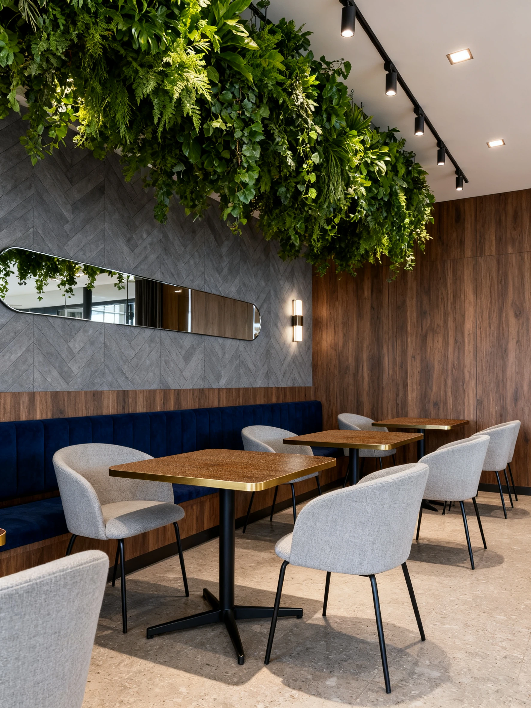Cross-Base Wood-Grain Restaurant Table application scene