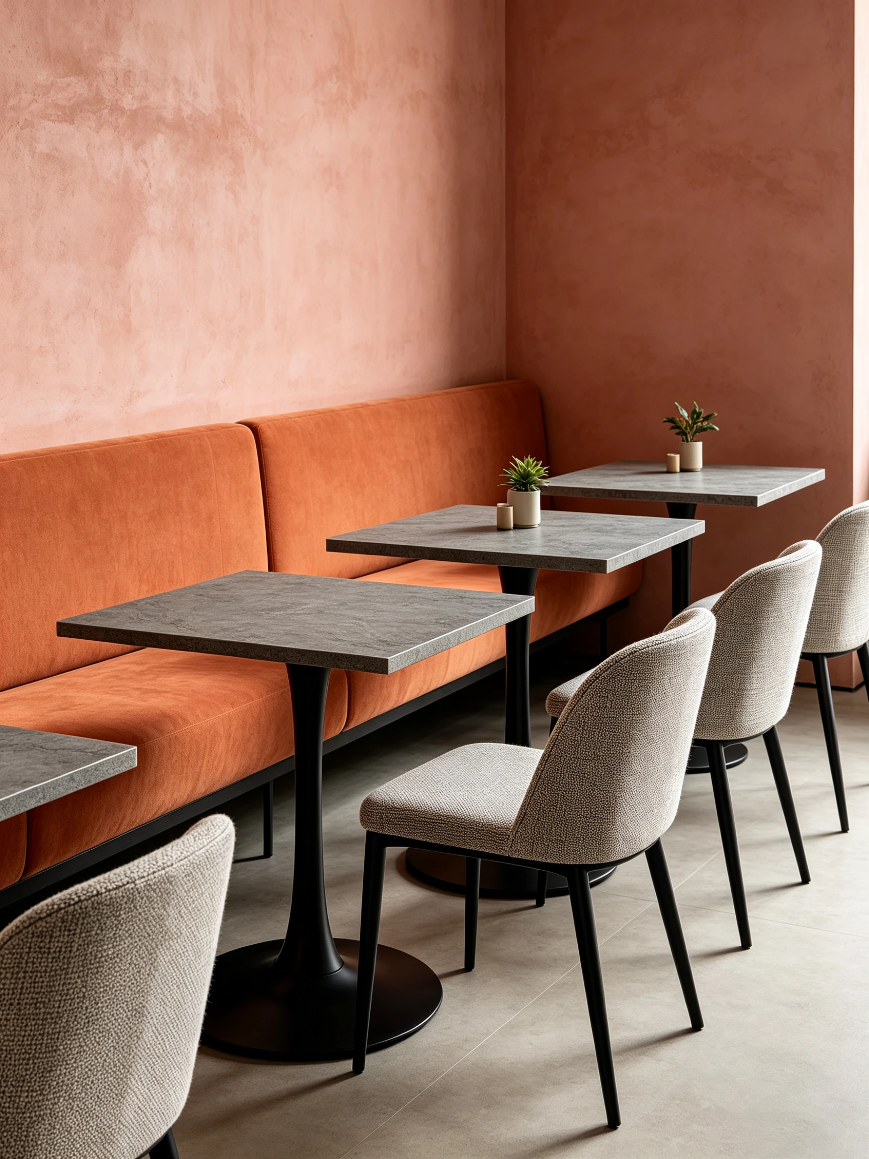 Concrete-Look Pedestal Restaurant Table application scene