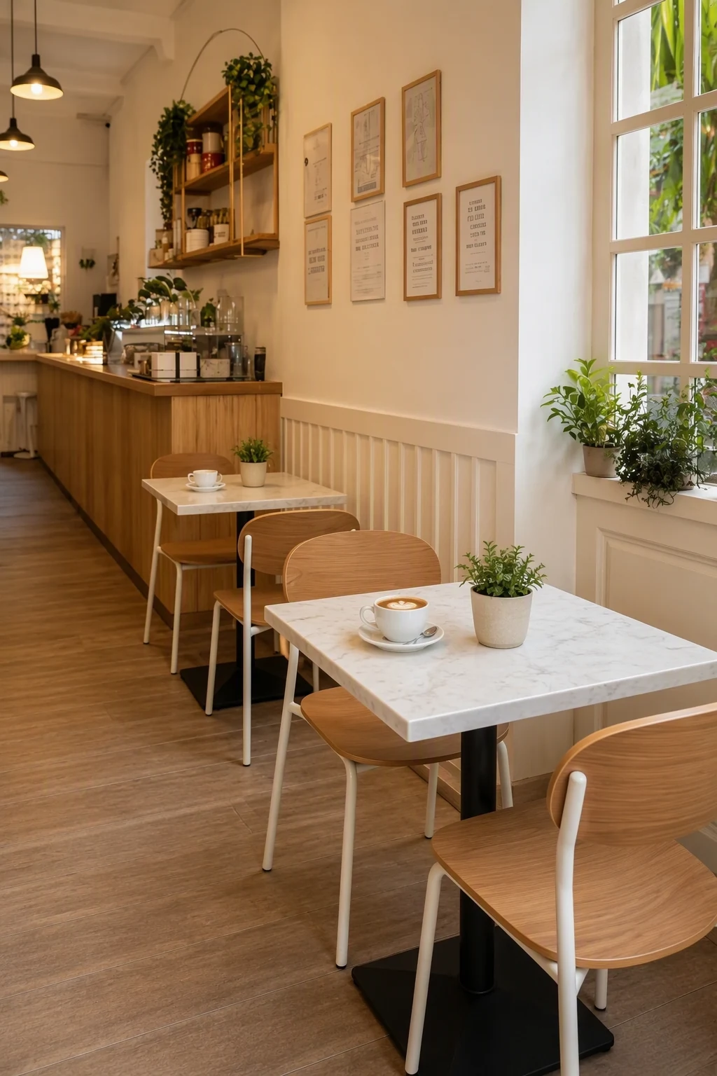 White Tabletop Square Restaurant Table application scene
